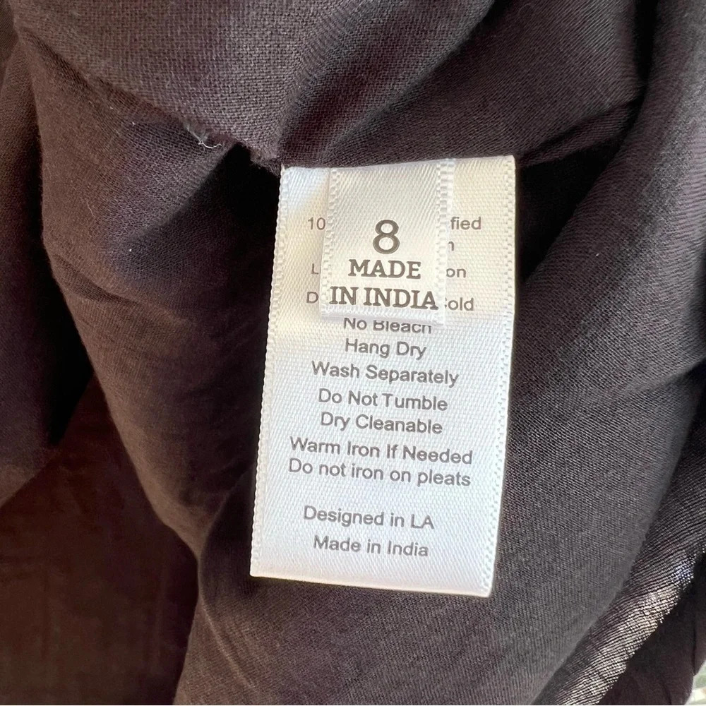 St Roche Winona Crochet Pleated Midi Skirt Black 8 NWT Organic Cotton Feminine - Picture 5 of 9